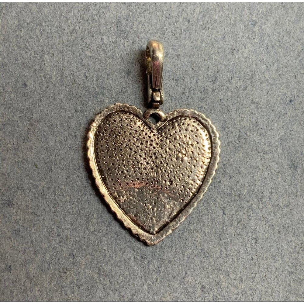 MOP Heart Pendant Silver Rope Mother Of Pearl White Iridescent Retro Vintage - Picture 4 of 5